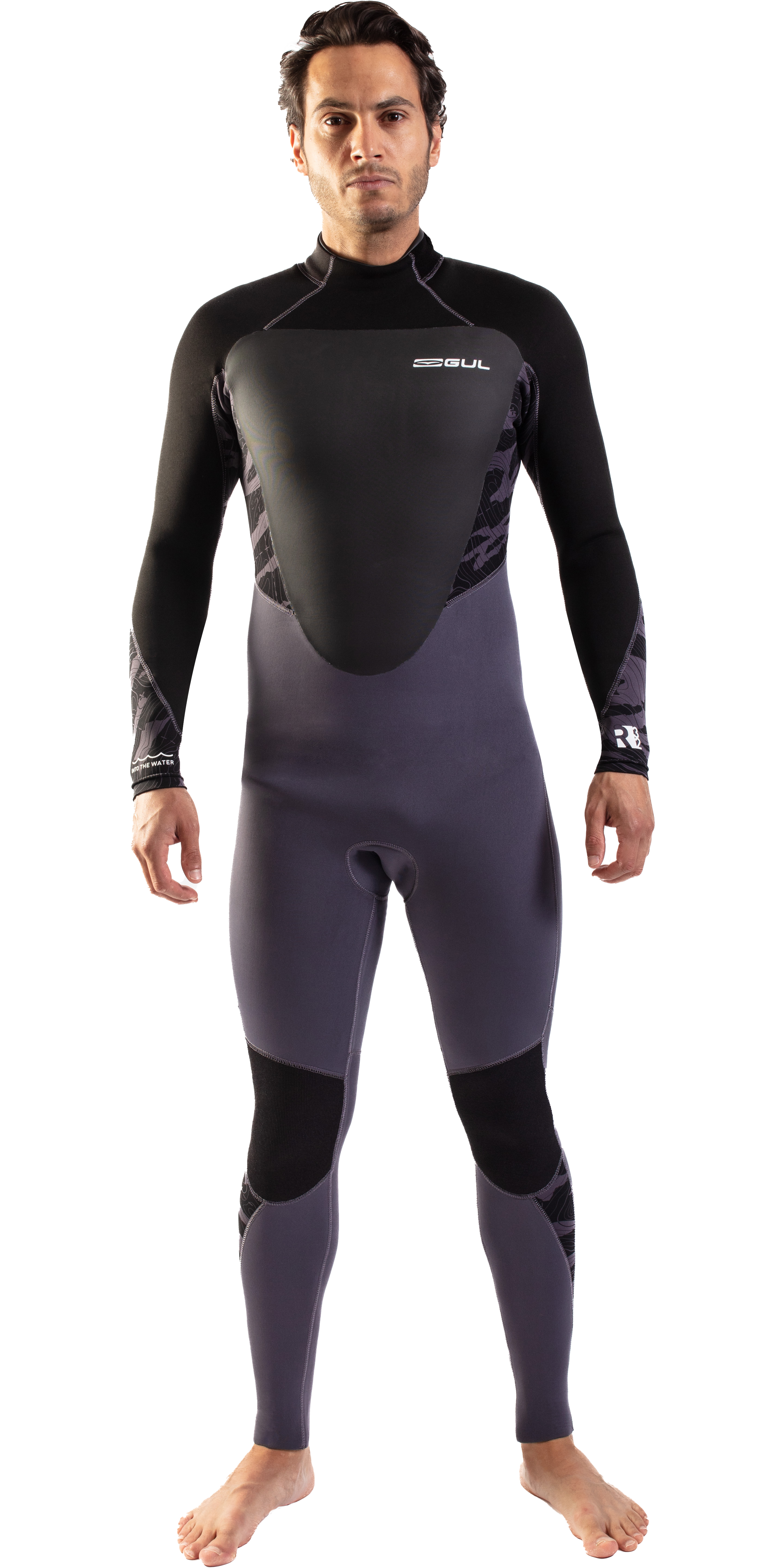 2025 Gul Mens Response 3/2mm GBS Back Zip Wetsuit RE1231-C1 - Black / Grey